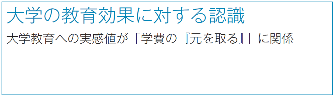 大学の教育効果に対する認識