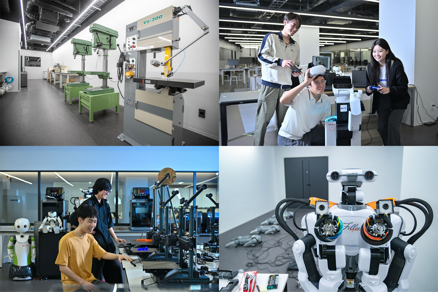 画像:京都橘大学/アカデミックテラス 1F「The Factory(機械工作室)」では、様々な工作機械を備え、加工・製作からロボットの動作検証まで一貫して行える実践的なものづくり空間。