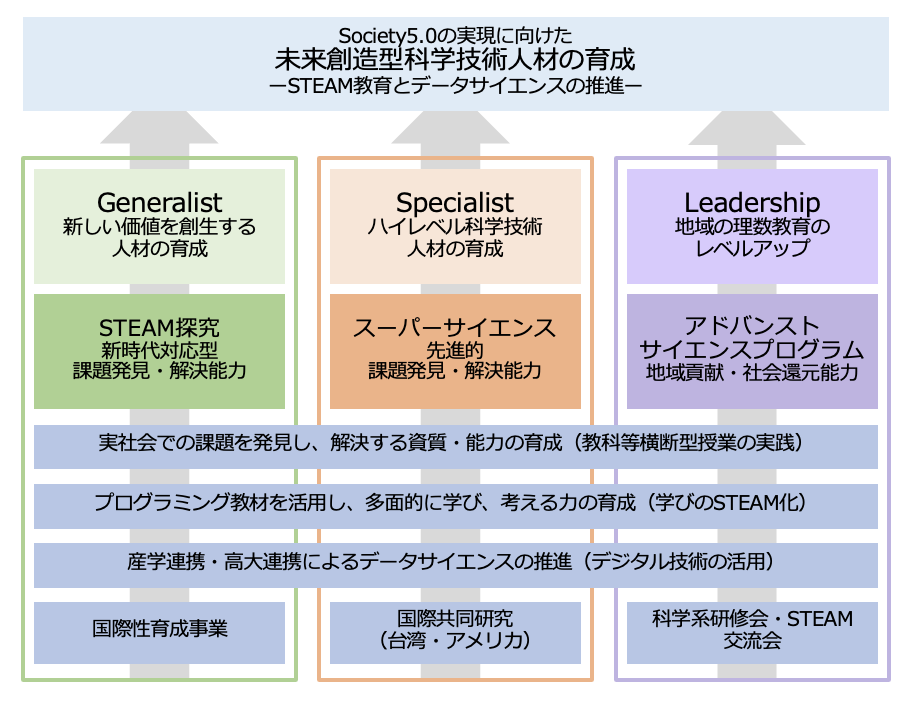 図表　先導的改革Ⅱ期　松山南高校SSHの概要